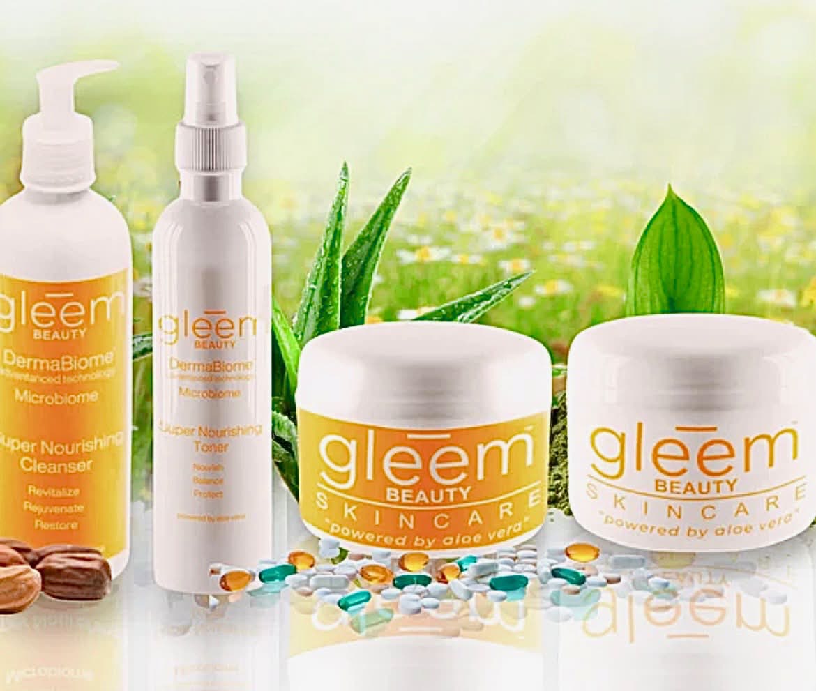 Gleem Beauty Skincare - All-Natural Aloe Vera Moisturizer, Cleanser, Toner and Non-Toxic SPF30 Sunscreen